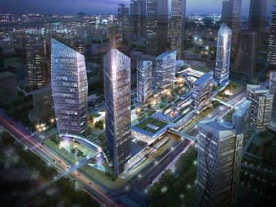 청라국제금융단지 B5-1-2블럭 신축공사 중 BRD 철골공사 조감도사진